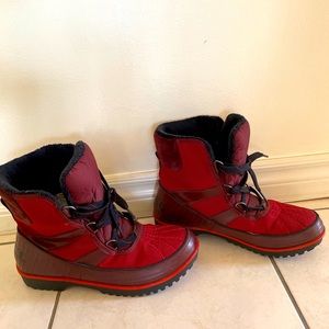 Sorel Tivoli Women’s Winter Boots waterproof red mid-cut, size 10 US 41 EU